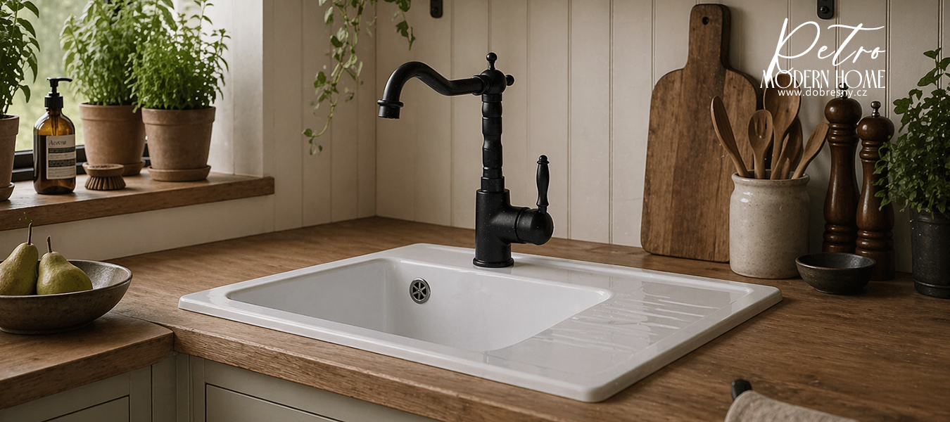 Kuchyňská baterie RETRO 3 černá