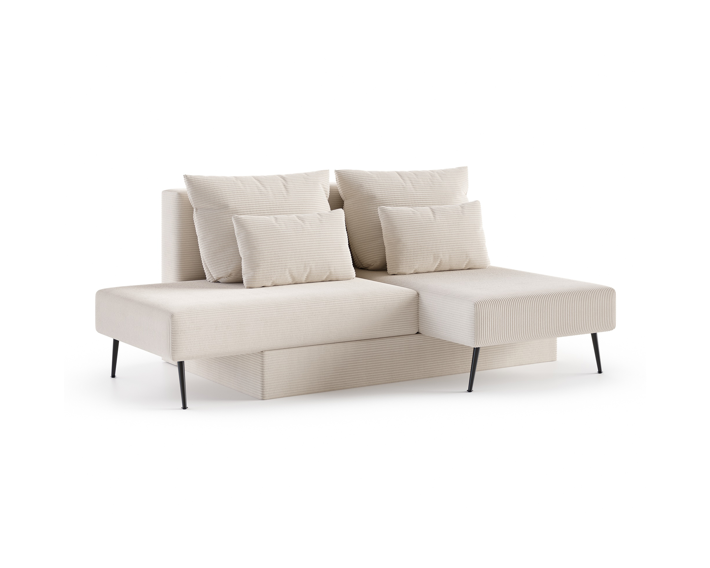 Modulární rohová pohovka MIRANO KRÉMOVÁ SZTRUKS 160x200