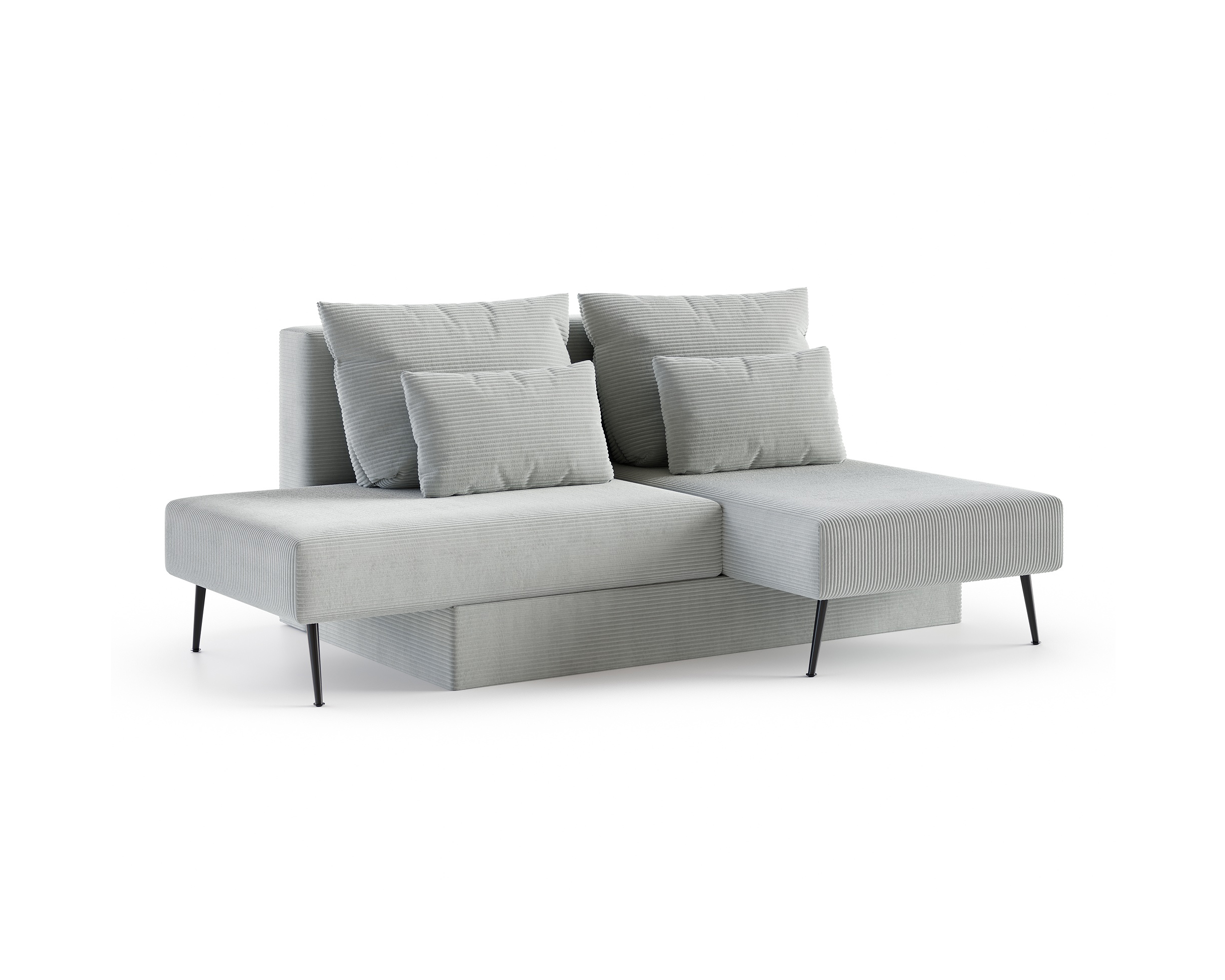 Modulární rohová pohovka MIRANO ŠEDÁ SZTRUKS 160x200