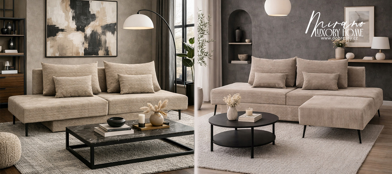 Čalouněný taburet pro modulární rohovou sestavu MIRANO TMAVĚ ŠEDÝ SZTRUKS