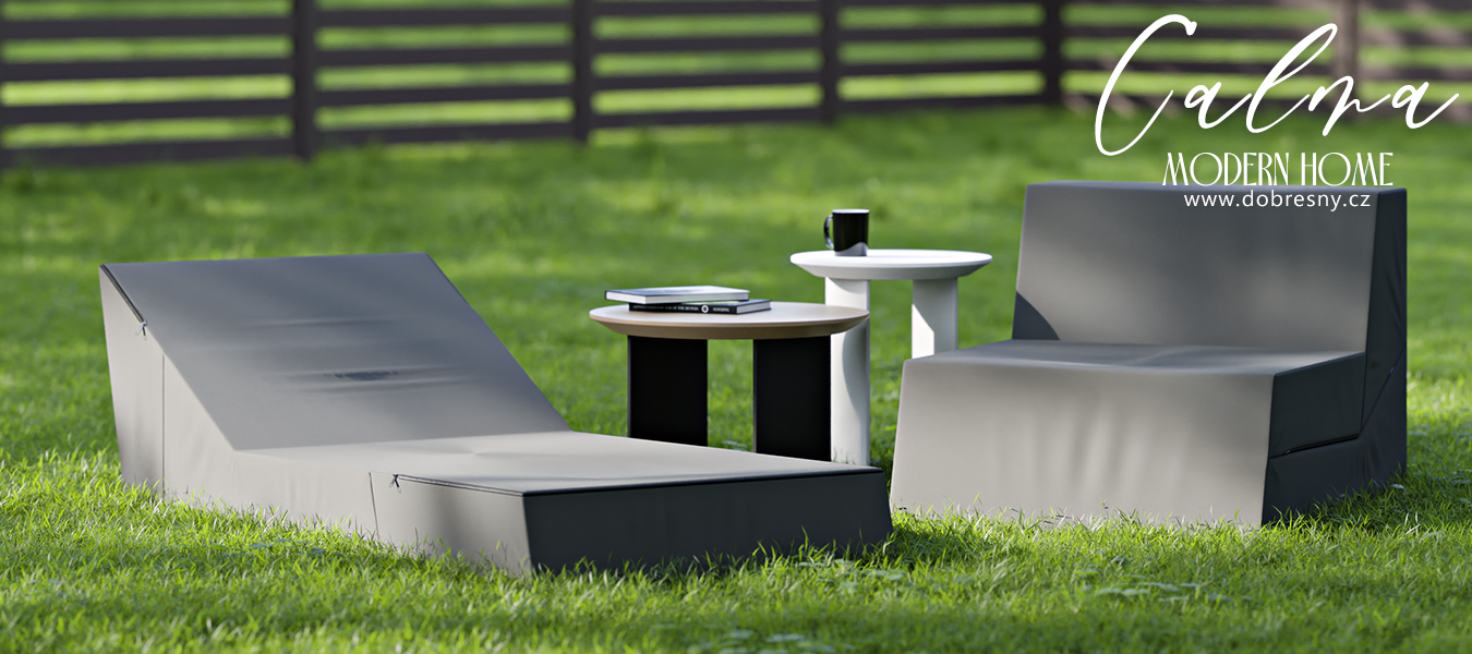 Rozkládací zahradní lehátko CALMA tmavě šedé voděodolné 80×190 cm