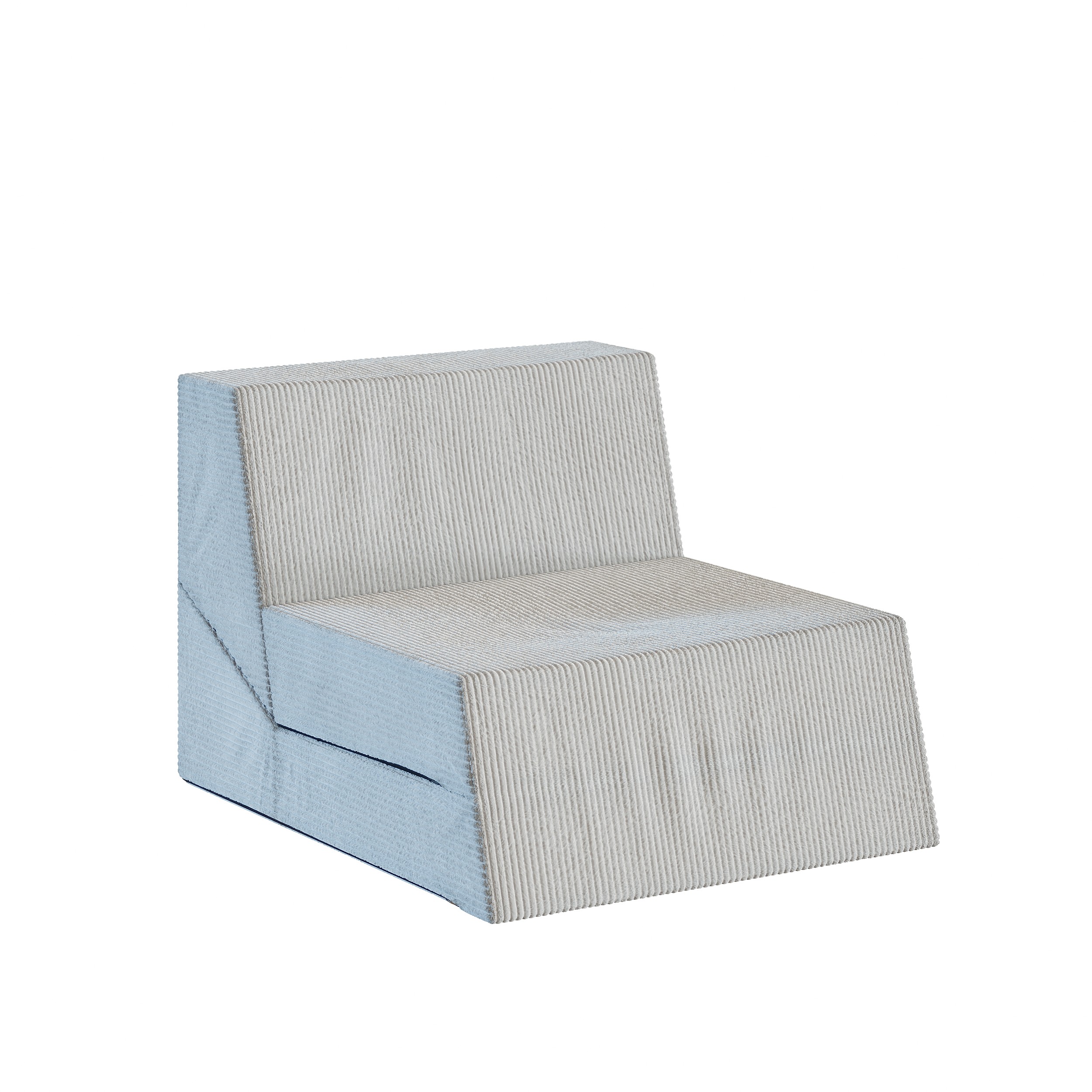 Rozkládací křeslo CALMA šedé z manšestru SZTRUKS 80×190 cm