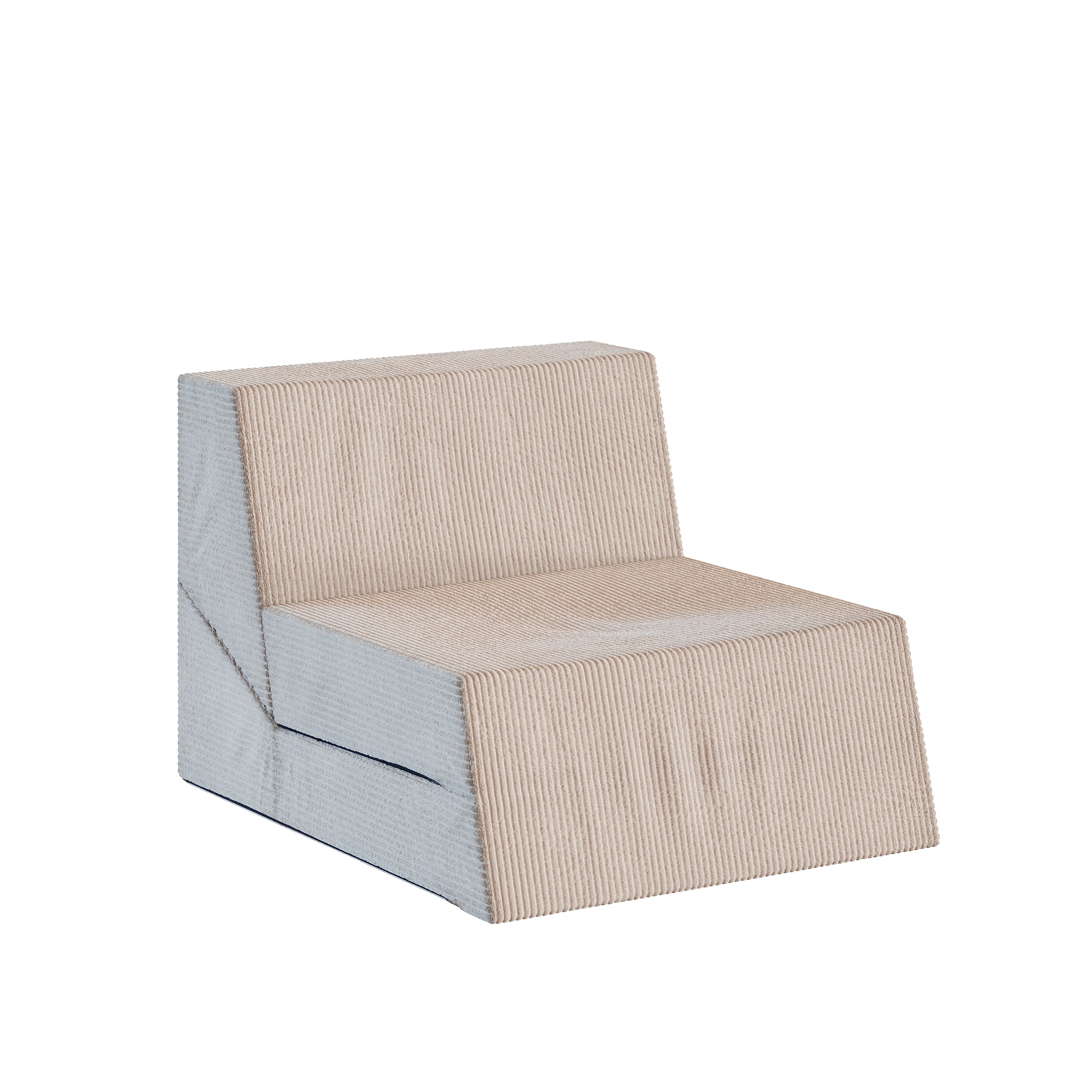 Rozkládací křeslo CALMA béžové z manšestru SZTRUKS 80×190 cm