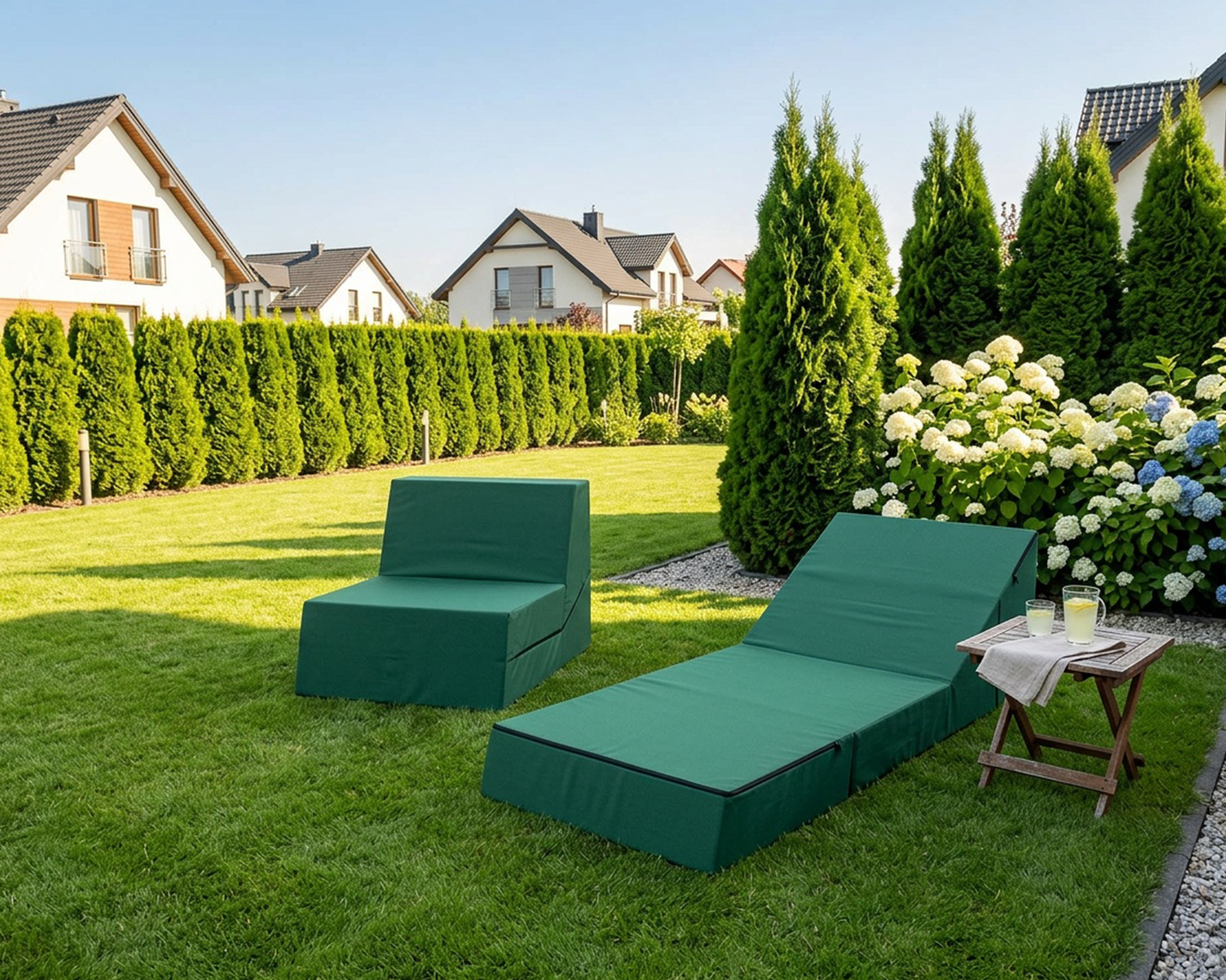 Rozkládací křeslo CALMA zelené TRINITY 80×190 cm