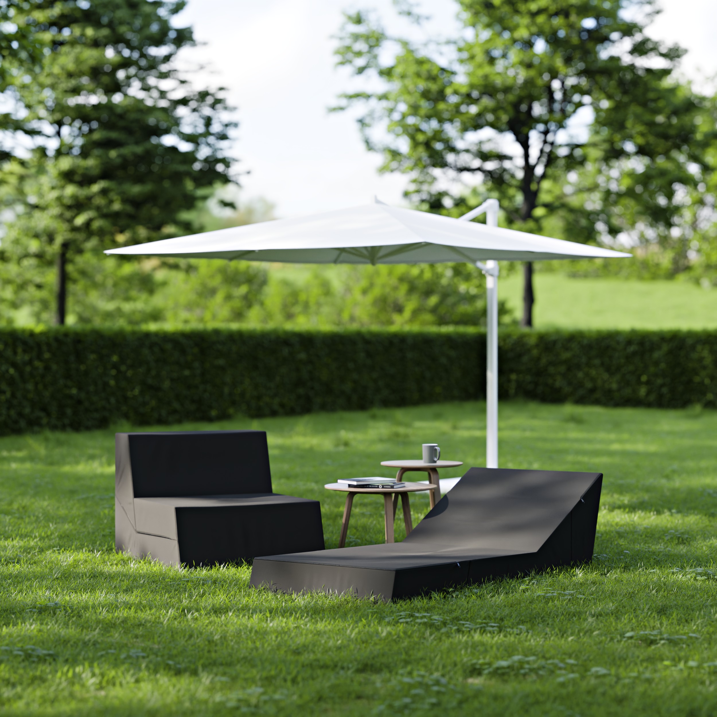 Rozkládací křeslo CALMA černé TRINITY 80×190 cm