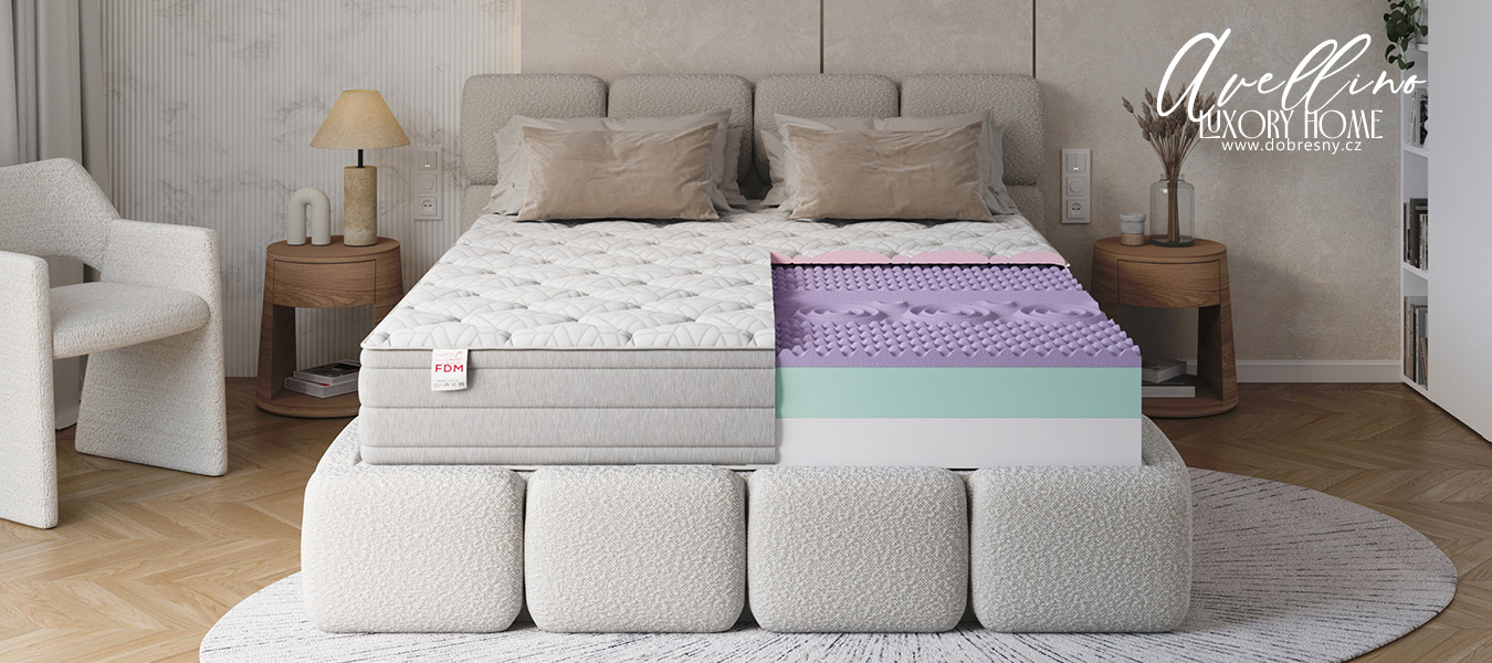 Pěnová matrace AVELLINO NANO JERSEY BORDER VISCO 90x200 cm 27 cm