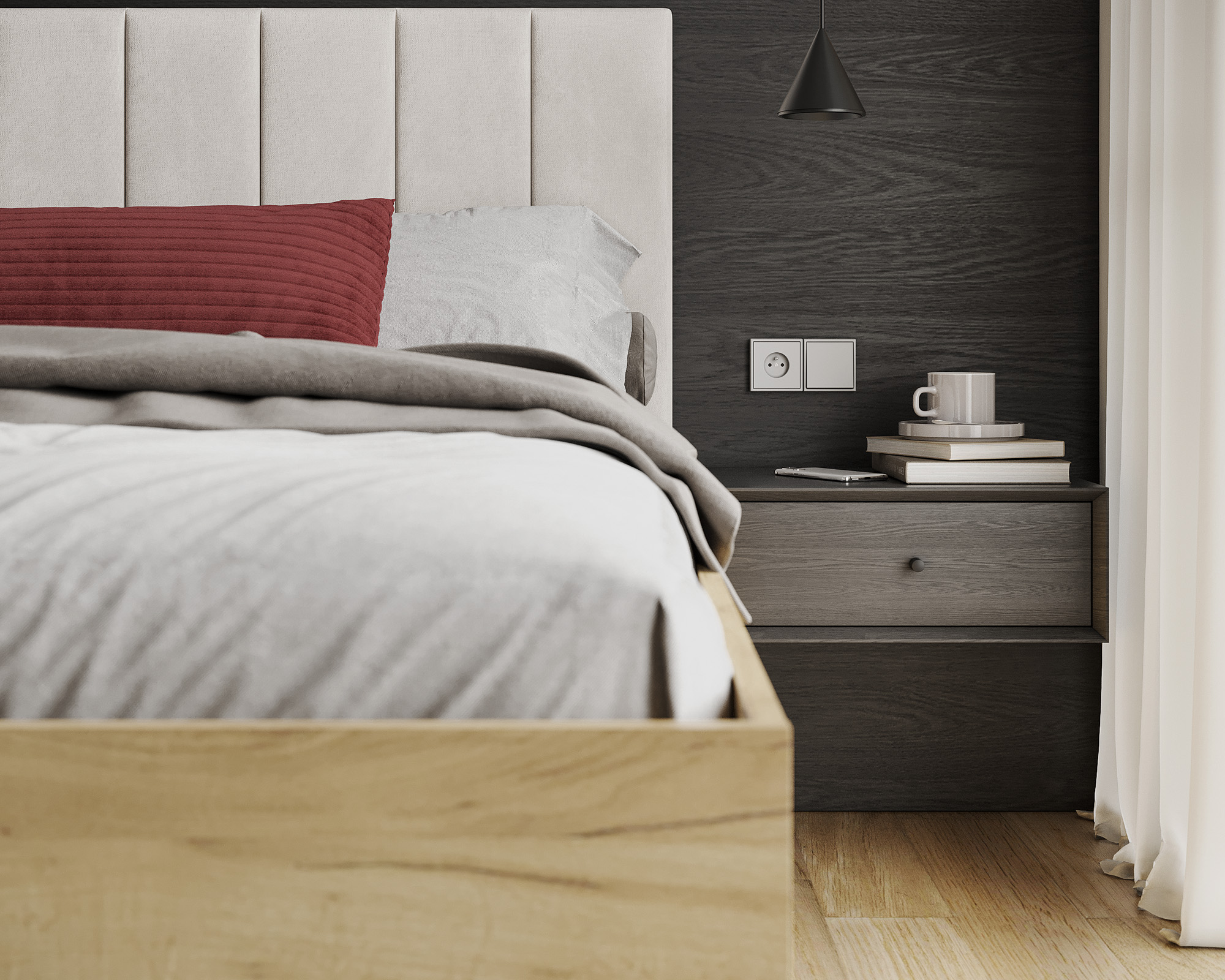 Postel SIERRA 160×200 s kovovým zdvižným roštem TRINITY Dub Craft - Bílá