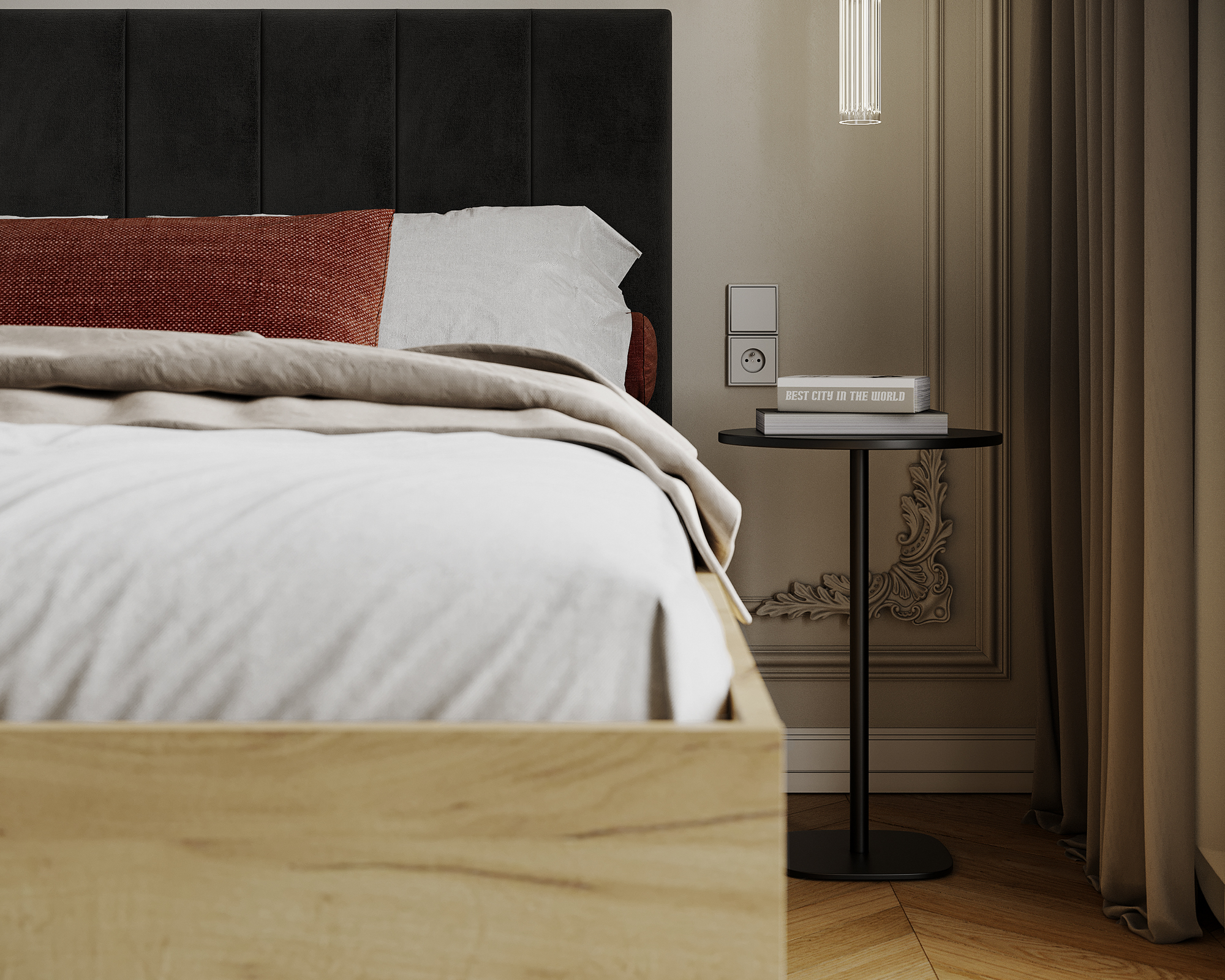 Postel SIERRA 90×200 s kovovým zdvižným roštem PARIS Dub Craft - Černá
