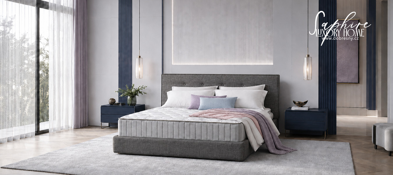 Ortopedická pěnová matrace 80x200 SAPHIRE | Středně Tvrdá | Výška 29 cm | Premium Lux |