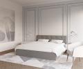 Luxusní manželská postel CRYSTAL šedá 180x200 s dřevěným roštem