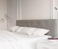 Luxusní manželská postel CRYSTAL šedá 180x200 s dřevěným roštem