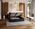 Manželská postel s úložným prostorem AMBER 160x200 Černá Trinity dřevěný rošt