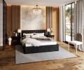 Manželská postel s úložným prostorem AMBER 160x200 Černá Trinity dřevěný rošt