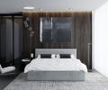 Luxusní manželská postel TOPAZ šedá 160x200 z eko kůže s kovovým roštem