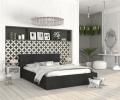 Luxusní postel CARO 180x200 s kovovým zdvižným roštem ČERNÁ