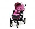 Kočárek 2v1 BabyLux White Lux Dark Pink